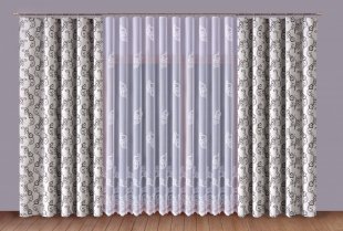 Комплект из двух штор с тюлем, полиэстер, белый, 270 см - фото 1