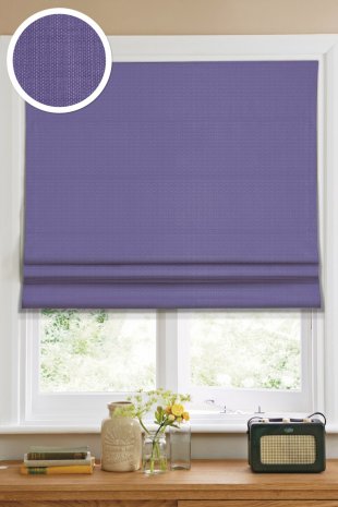 Римские шторы тканевые, лен, 160 см, фиолетовый - фото 1