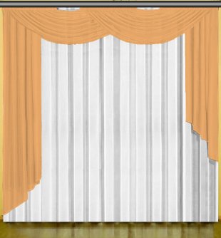 Тюль вуаль с ламбрекенами, вуаль, 270 см, белый - фото 1