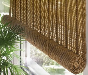 Шторы рулонные из бамбука, бамбук, 160 см, - фото 1