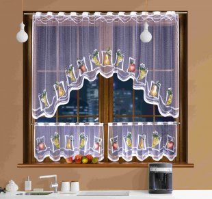 Комплект штор для кухни, полиэстер, 150 см, белый - фото 1
