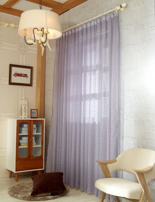 Тюль на окно, полиэстер, 230 см, сиреневый - фото 1