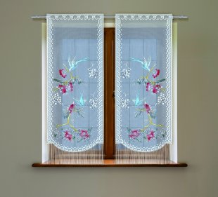 Комплект кружево штор для кухни, кружево, 120 см, белый - фото 1