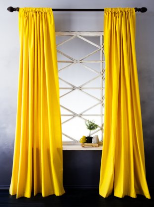 Комплект штор, полиэстер, желтый, 250 см - фото 1