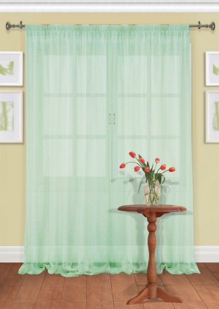 Тюль вуаль для гостиной, вуаль, 290 см, зеленый - фото 1