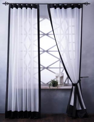 Комплект штор на окно, полиэстер, белый, 250 см - фото 1