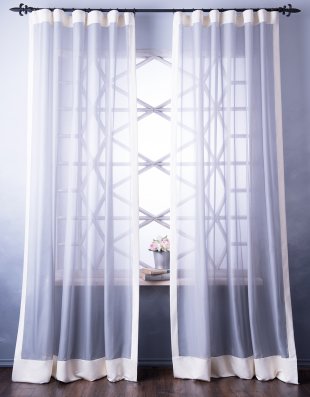 Комплект штор на окно, полиэстер, серый, 250 см - фото 1