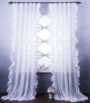 Комплект легких штор, полиэстер, белый, 250 см - фото 1