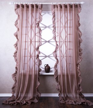 Комплект легких штор, полиэстер, коричневый, 250 см - фото 1