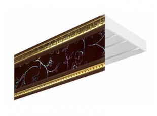 Потолочный карниз 3-х рядный (инкрустация бордо), пластиковый, 160 см - фото 1