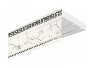 Потолочный карниз 3-х рядный (инкрустация белая), пластиковый, 160 см - фото 1