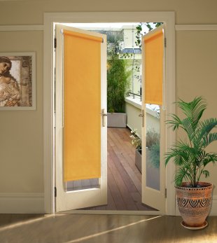 Миниролло на балконную дверь, полиэстер, 215 см, оранжевый - фото 1