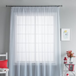 Тюль вуаль для окна, вуаль, 280 см, серый - фото 1