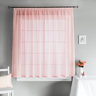Тюль вуаль для кухни, вуаль, 180 см, розовый - фото 1