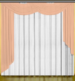 Тюль вуаль с ламбрекенами, вуаль, 270 см, белый - фото 1