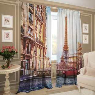 Комплект фотоштор До встречи, коричневый, 270 см - фото 1