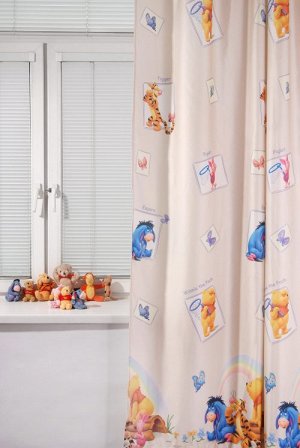 Портьера на окно для детской, полиэстер, кремовый, 260 см - фото 1