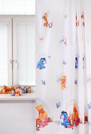 Портьера на окно для детской комнаты, полиэстер, белый, 205 см - фото 1