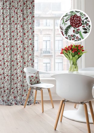 Штора на тесьме из жаккарда, жаккард, белый, 270 см - фото 1