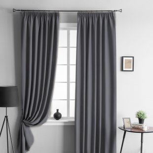 Комплект из двух штор Блэквуд, блэкаут, серый, 270 см - фото 1