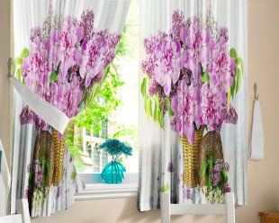 Комплект штор для кухни Корзинка, полиэстер, 160 см - фото 1