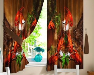 Комплект штор для кухни Таверна, полиэстер, 160 см - фото 1