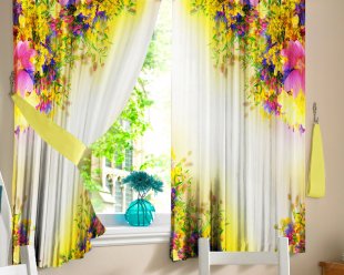 Комплект штор для кухни Радость, полиэстер, 160 см - фото 1