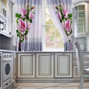 Комплект штор для кухни Мерси, полиэстер, 160 см - фото 1