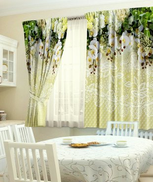 Комплект штор для кухни Ажур, полиэстер, 160 см - фото 1
