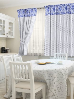 Комплект штор для кухни Фарфор, полиэстер, 160 см - фото 1