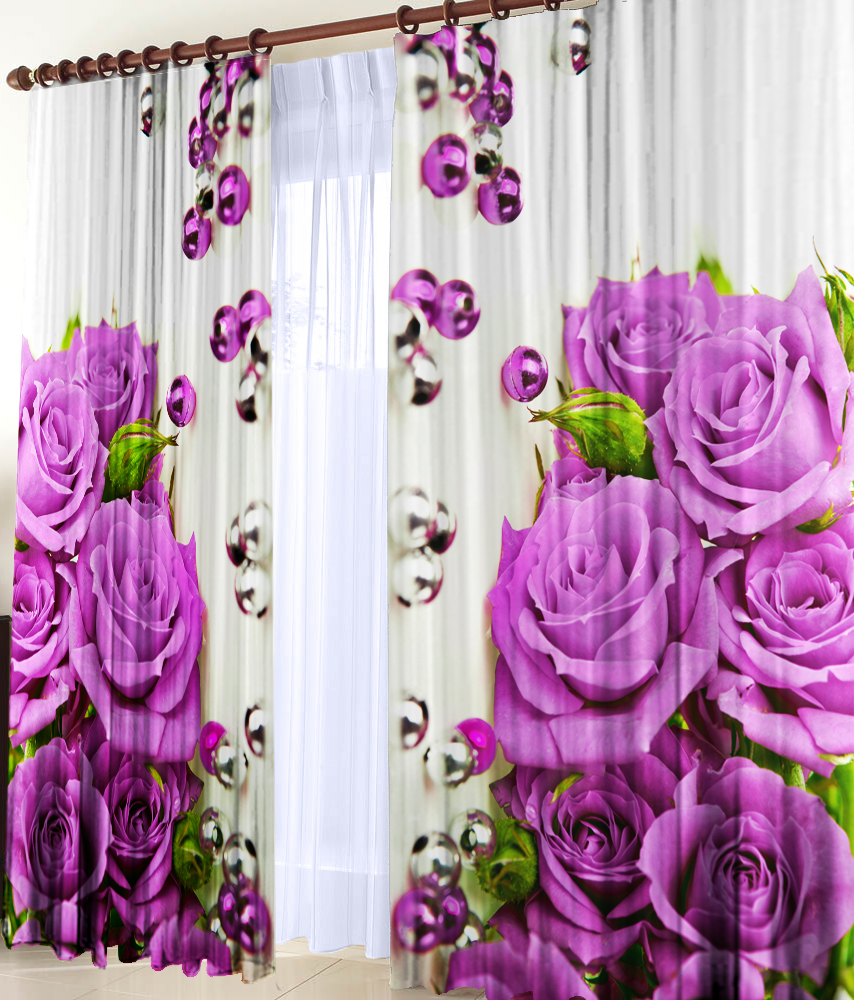 Шторы оптом от производителя. Фототюль диво Дивное. ТАМИТЕКС шторы Алые розы. Занавески в цветочек. Шторы с крупными цветами.
