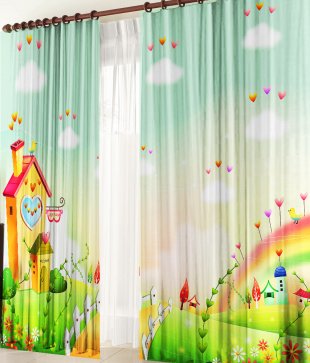 Комплект фотоштор Радуга полотна, полиэстер, 270 см - фото 1