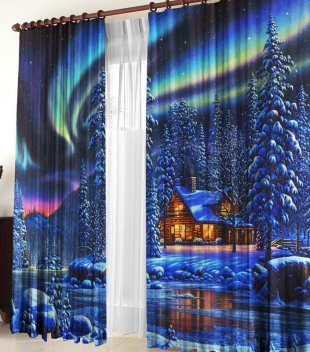 Комплект фотоштор Северное сияние, полиэстер, 270 см - фото 1