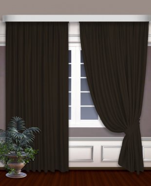 Комплект из двух штор софт, софт, венге, 240 см - фото 1