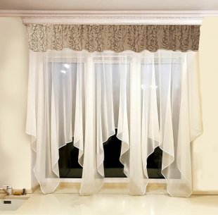 Штора для кухни, вуаль, белый, 160 см - фото 1
