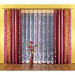 Комплект штор для гостиной Мальвина, полиэстер, бордовый, 240 см - фото 1