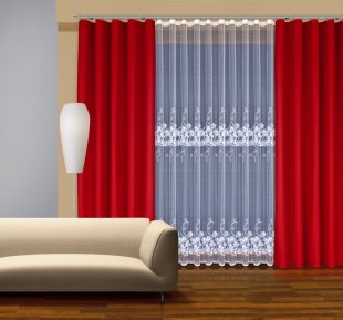 Комплект штор для гостиной, полиэстер, красный, 250 см - фото 1