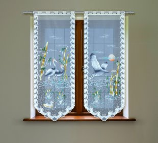 Комплект гардин кружево для кухни, кружево, 120 см, белый - фото 1