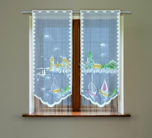 Комплект штор кружево для кухни, кружево, 120 см, белый - фото 1